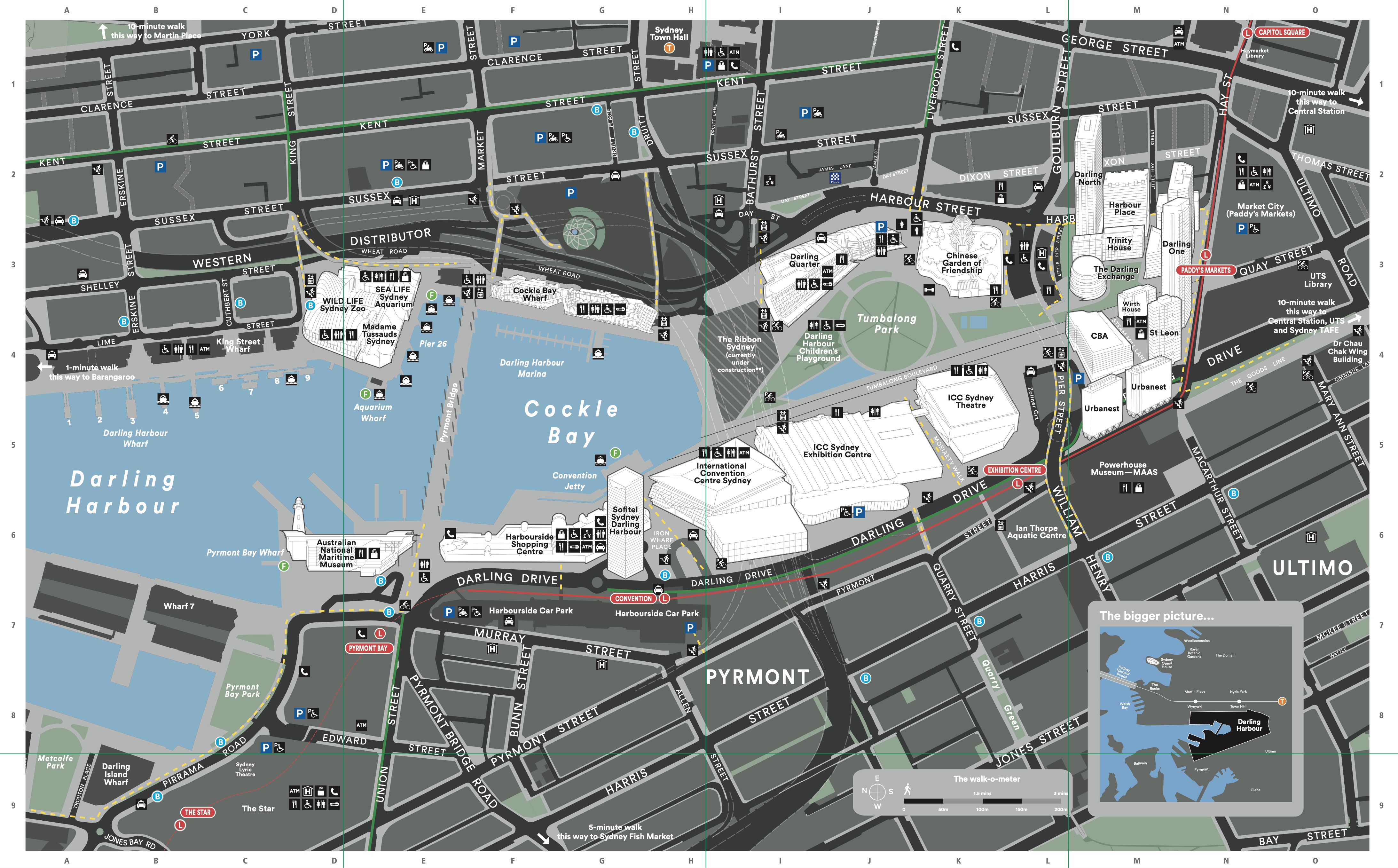 Map of Darling Harbour Pricinct